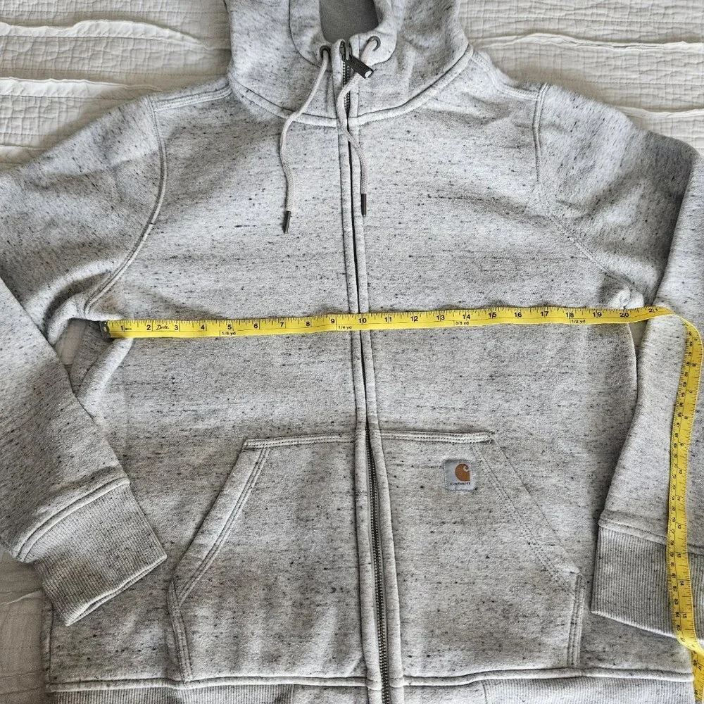 Carhartt Hoodie Womens L 11-14 Grey Clarksburg Full Zip Sweatshirt Pullover - Picture 6 of 9